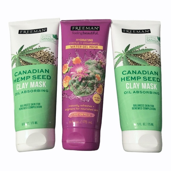 3 Freeman mask set Cactus Cloudberry Water Gel mask Canadian hemp Seed Clay mask - Picture 1 of 8